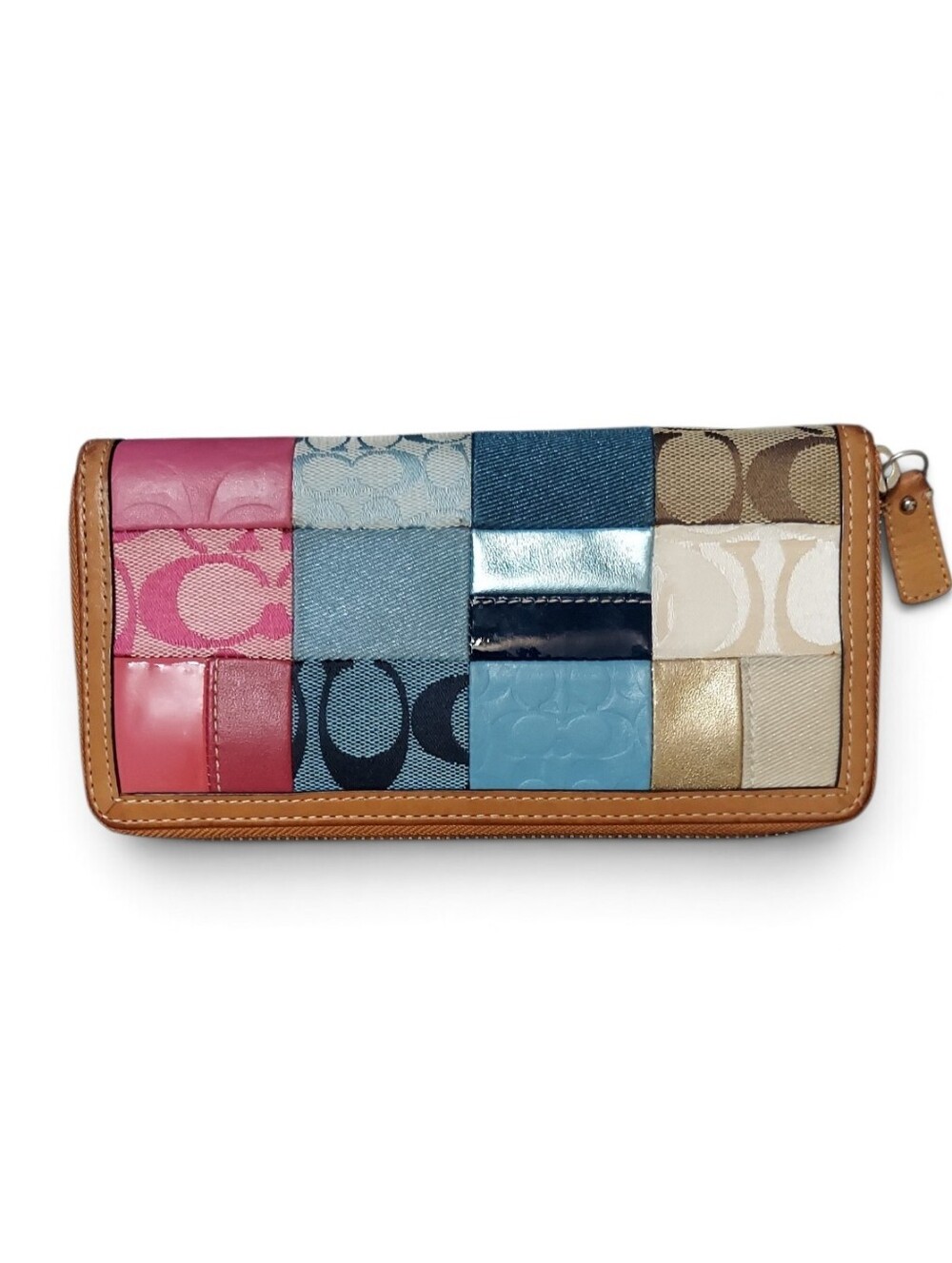 Coach Vintage Y2K Patchwork Canvas & Leather Wallet
